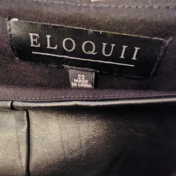 Eloquii Black Faux Leather Look Miracle Flawless Legging Pants Size 22 NWOT - Picture 5 of 5